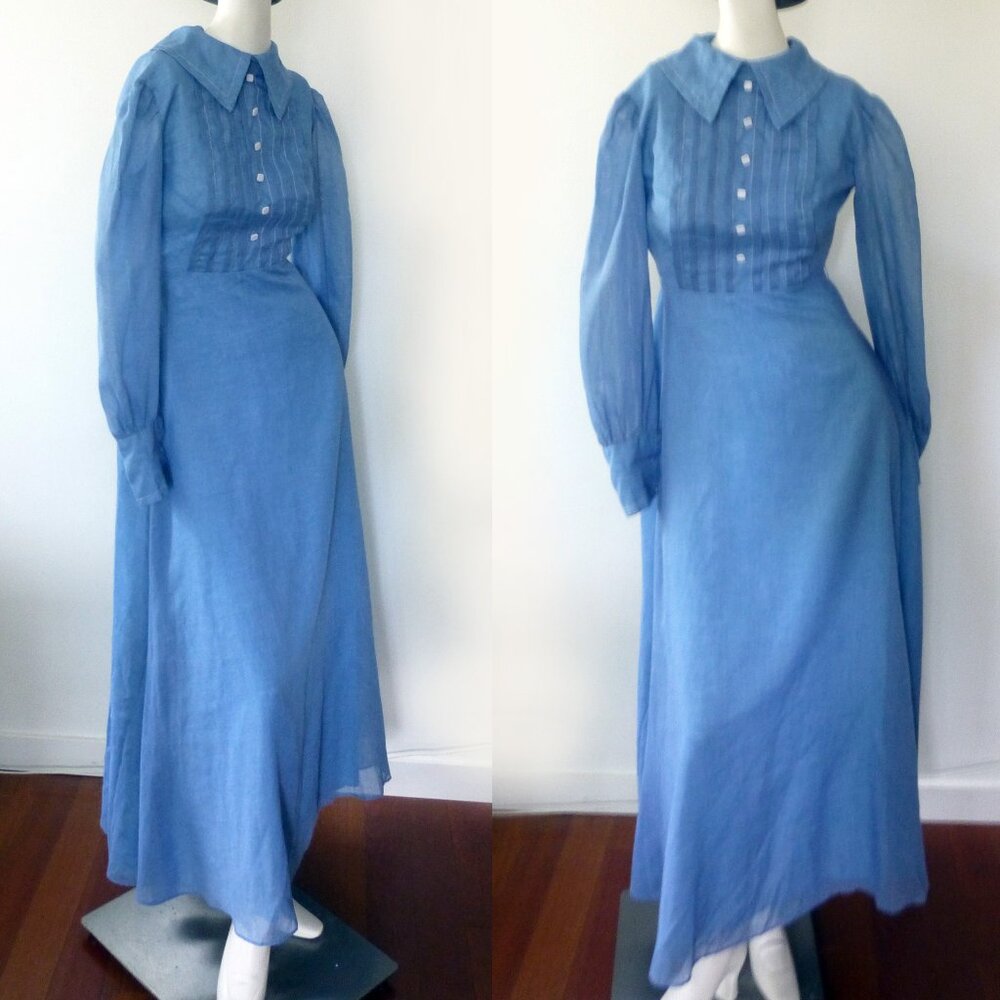Vintage David E. Rea dress, small, long, waist:24"